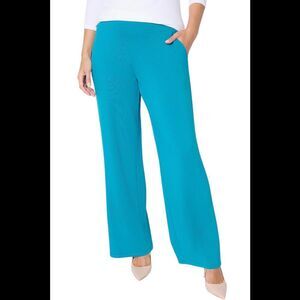 Women's Wide-Leg Pull-On Pants in Bright Teal